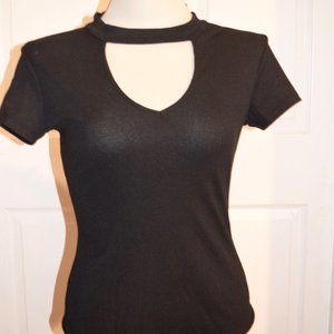 Black Cut-out Womens One-Piece